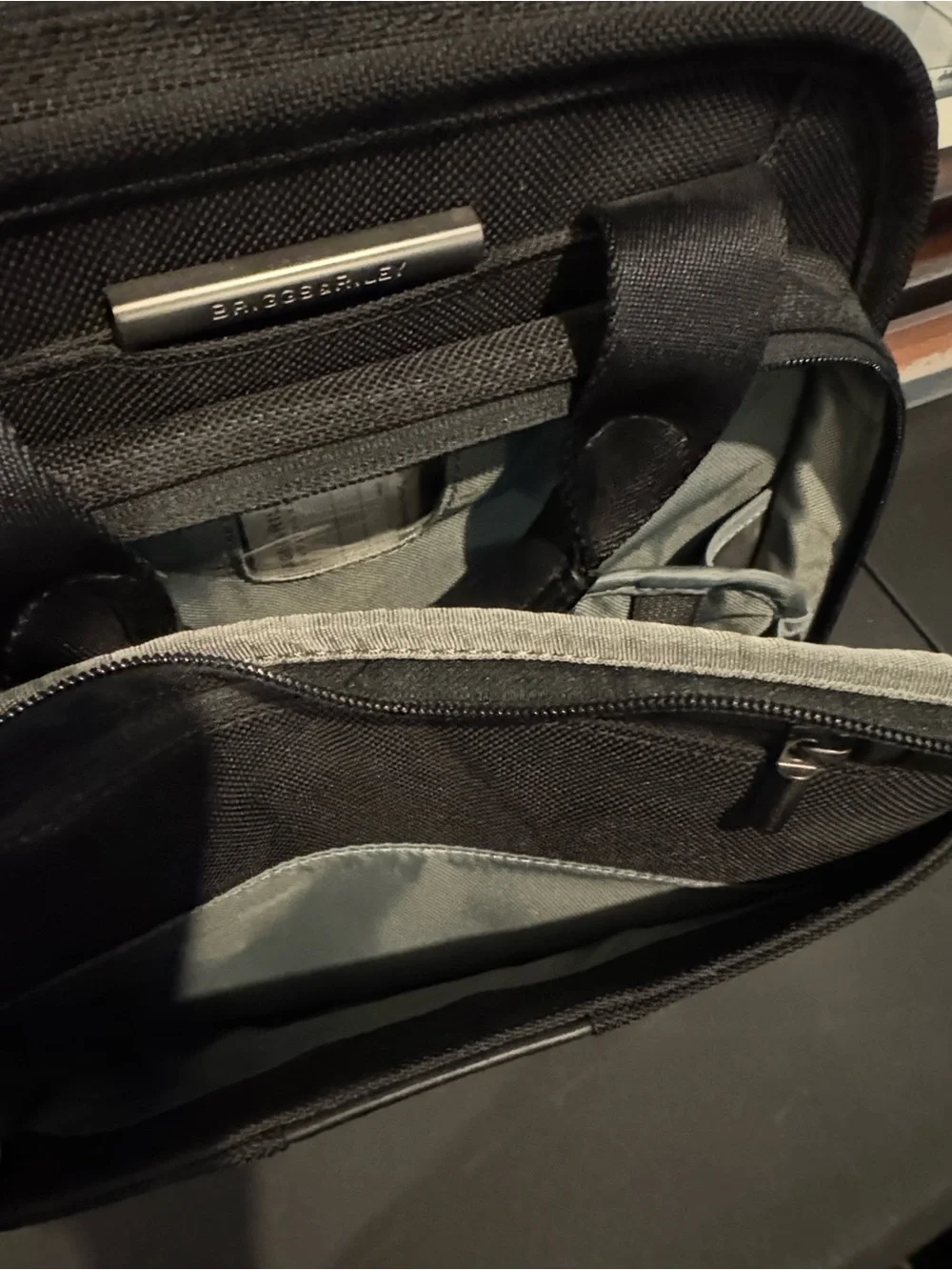 Briggs & Riley Black Laptop Briefcase with Front Zip Pocket